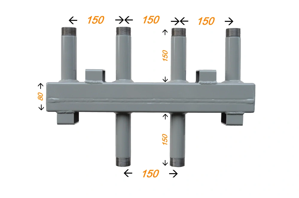 Sdružený rozdělovač sběrač SR 80/2Z připojení 5/4"- dva okruhy 5/4"