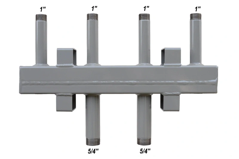 Sdružený rozdělovač sběrač SR 80/2Z připojení 5/4"- dva okruhy 1" s držákem