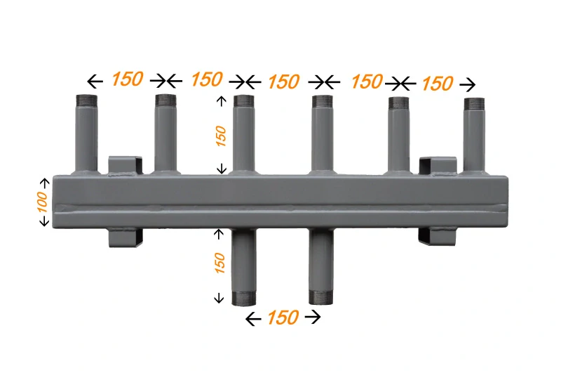 Sdružený rozdělovač sběrač SR 100/3Z připojení 6/4"- 3 okruhy 5/4"