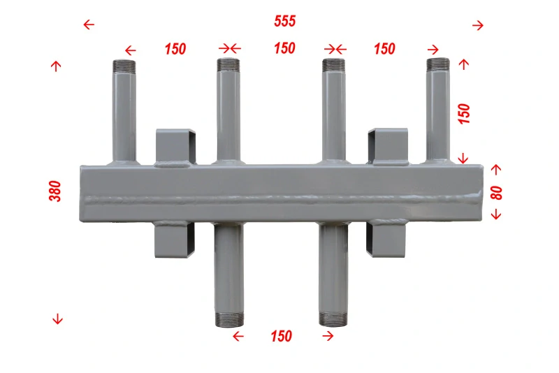 Sdružený rozdělovač sběrač SR 80/2Z připojení 5/4"- dva okruhy 1" s držákem