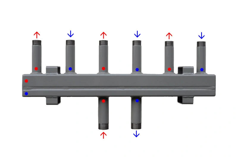 Sdružený rozdělovač sběrač SR 100/3Z připojení 6/4"- 3 okruhy 5/4"